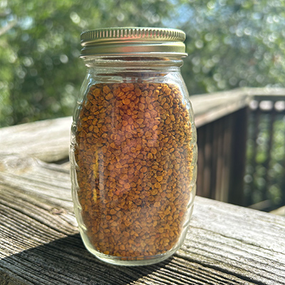 Dried Bee Pollen in a 8 oz Jar